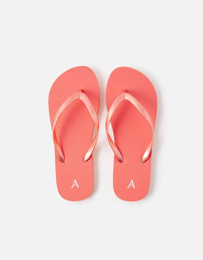 Accessorize Plain EVA Flip Flops Orange Coral Women Sandals and Flip Flops