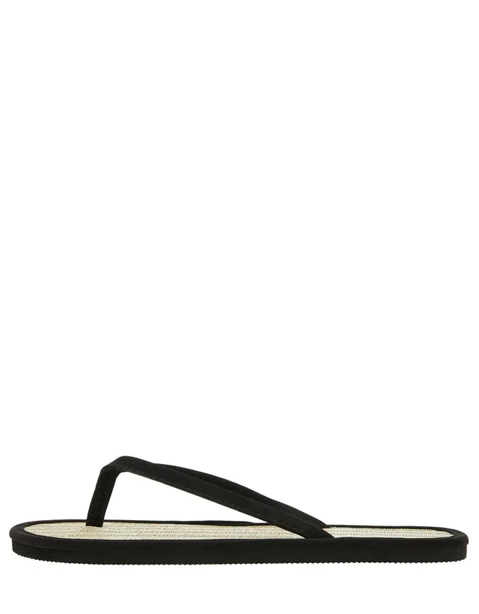 Accessorize Plain Seagrass Flip Flops Black Black Women Sandals and Flip Flops