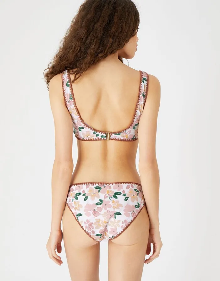 Accessorize Pretty Floral Blanket Stitch Bikini Top Multi Pastelmulti Women Bikinis
