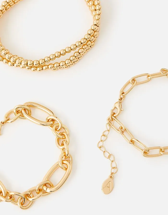 Accessorize Reconnected Chain Bracelet Set Gold Gold Women Bracelets