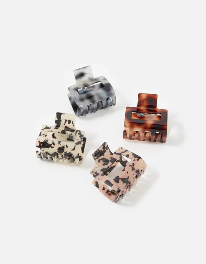 Accessorize Rectangular Claw Clip Set Women Hair Accessories