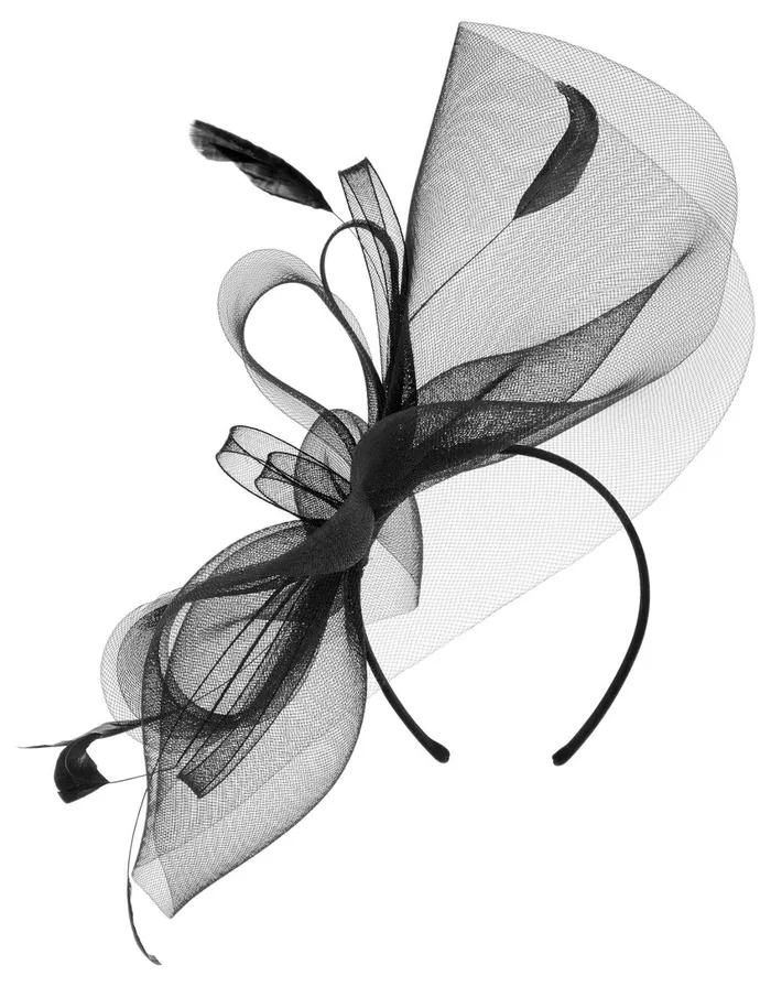 Accessorize Rhea Oversized Bow Fascinator Headband Black Black Women Hats