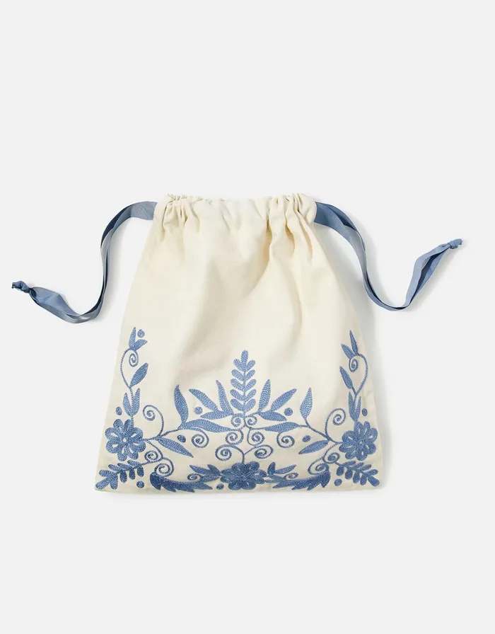 Accessorize Riviera Embroidered Drawstring Pouch Women Travel Bags