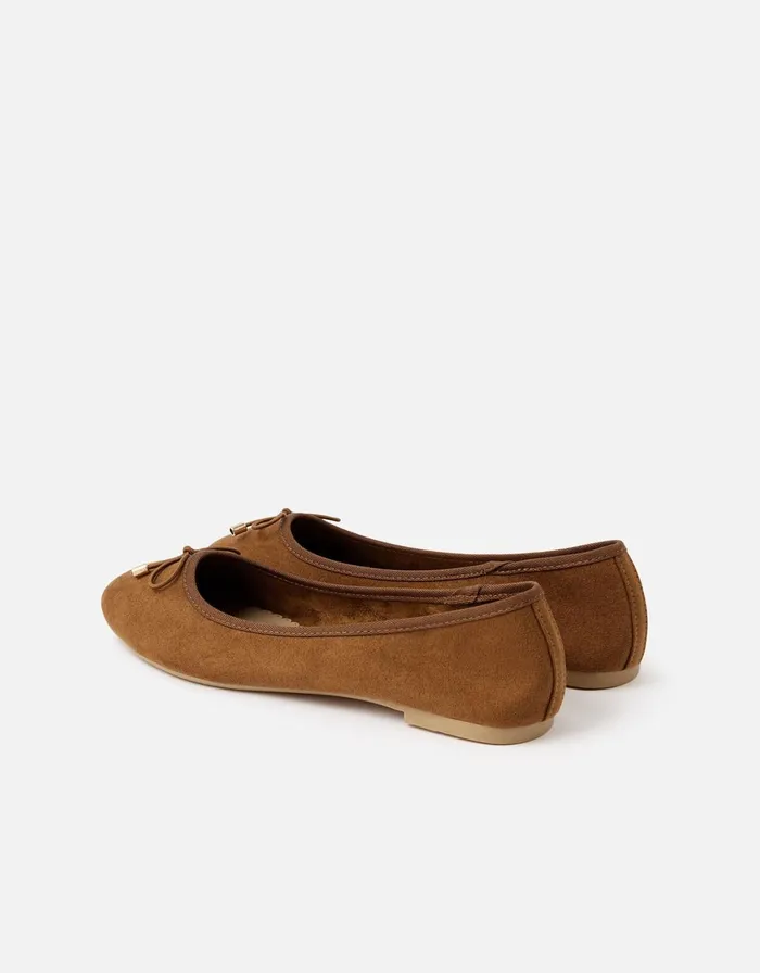 Accessorize Sophia Bow Ballerina Flats Tan Tan Women Flat Shoes