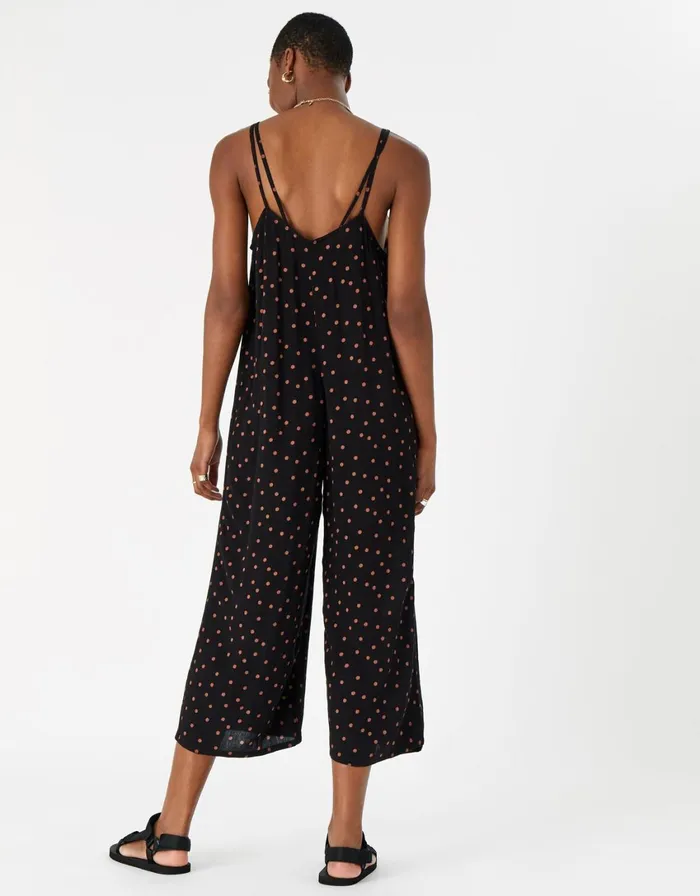 Accessorize Spot Strappy Romper Black Black Women Jumpsuits and Playsuits