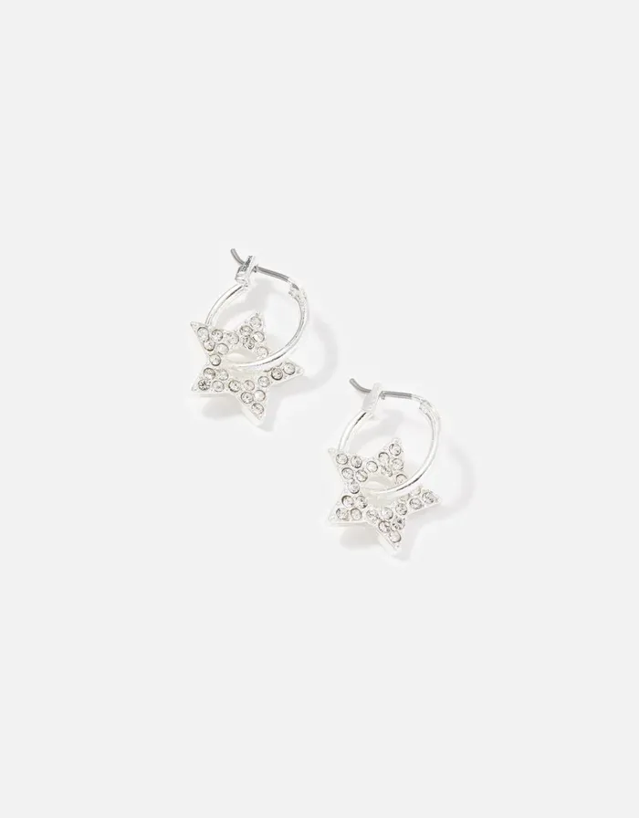 Accessorize Star Threaded Hoops Women Earrings