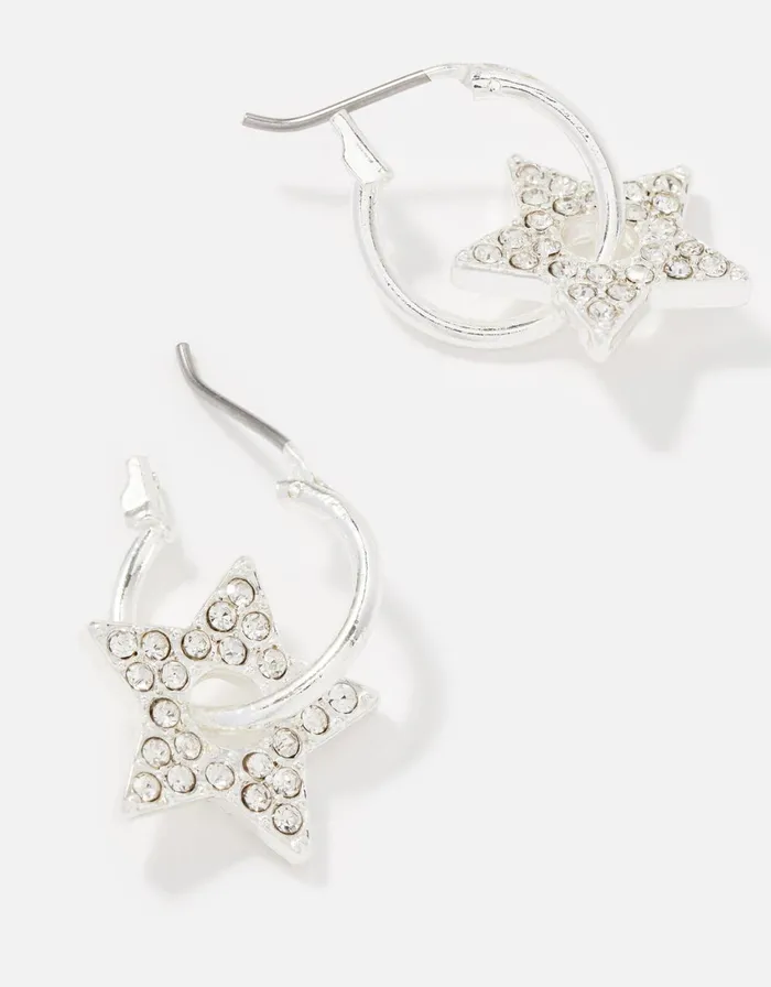 Accessorize Star Threaded Hoops Women Earrings