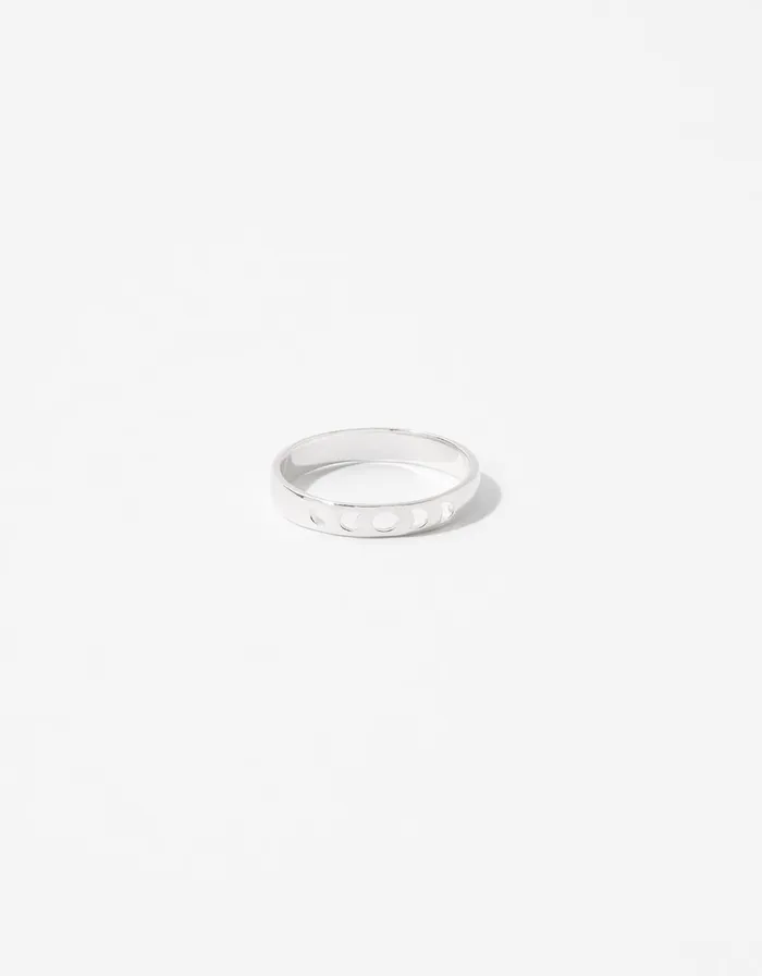 Accessorize Sterling Silver Moon Phase Ring Silver St Silver Women Rings