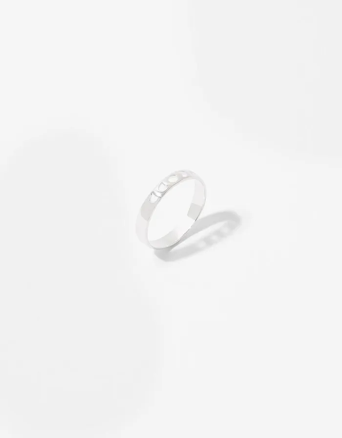 Accessorize Sterling Silver Moon Phase Ring Silver St Silver Women Rings