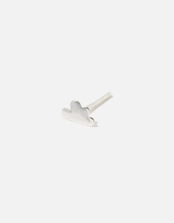 Accessorize Sterling Silver Single Cloud Stud Women Earrings