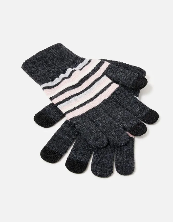 Accessorize Stripe Stretch Touchscreen Gloves Women Gloves