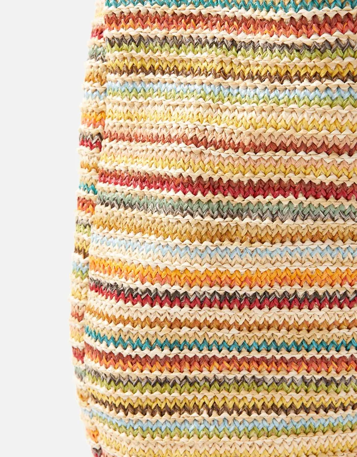 Accessorize Stripe Weave Shoulder Women Beach Bags