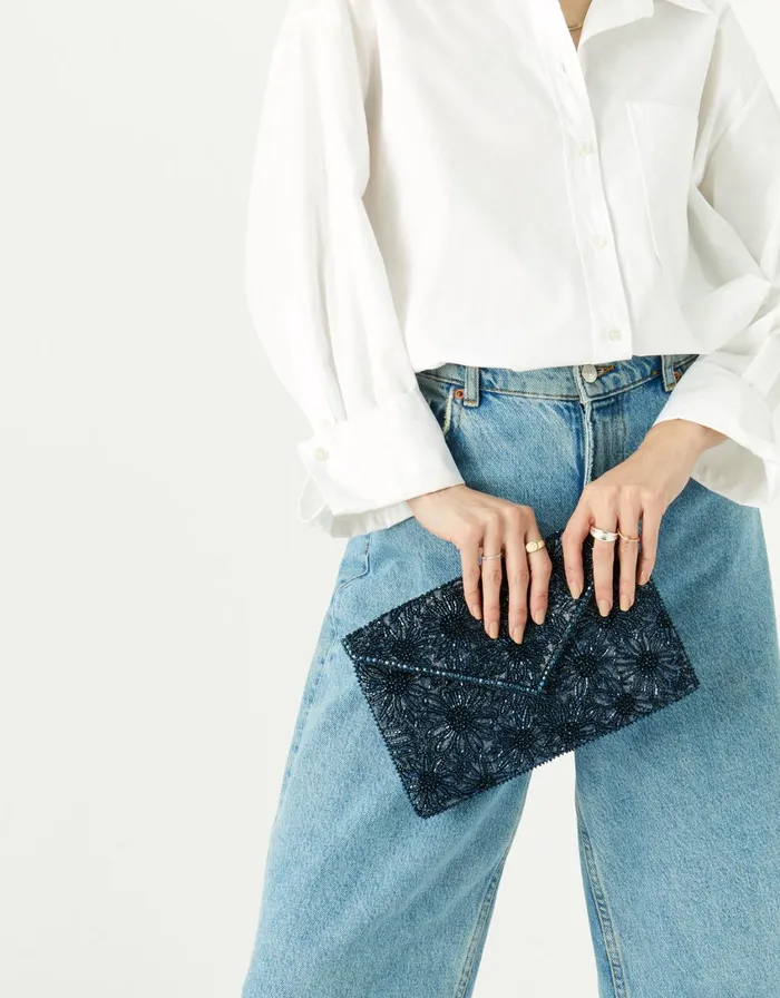 Accessorize Tara Clutch Bag Blue Navy Women Clutch Bags