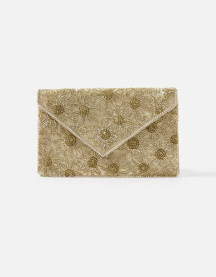 Accessorize Tara Clutch Bag Gold Gold Women Clutch Bags