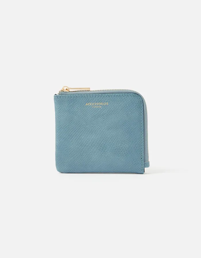 Accessorize Zip Around Coin Purse Blue Blue Women Vegan Bags Backpacks and Purses
