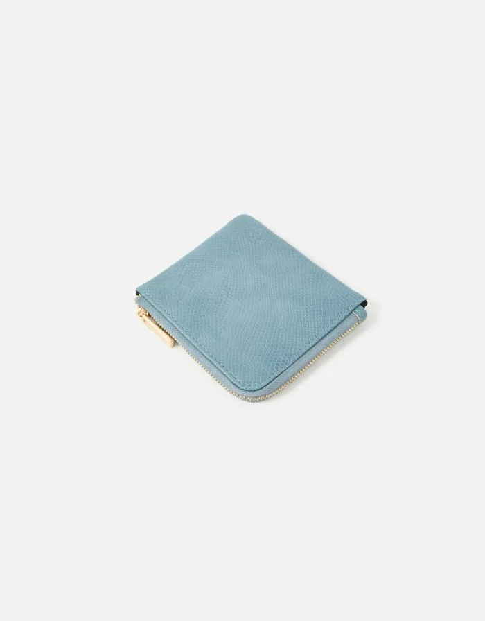 Accessorize Zip Around Coin Purse Blue Blue Women Vegan Bags Backpacks and Purses