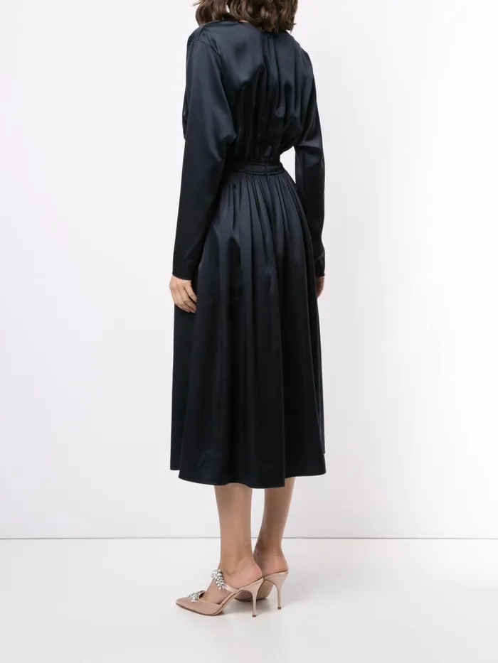 Adam Lippes Dresses and Jumpsuits Cowl Neck Dress In Silk Charmeuse Navy 8211 Women
