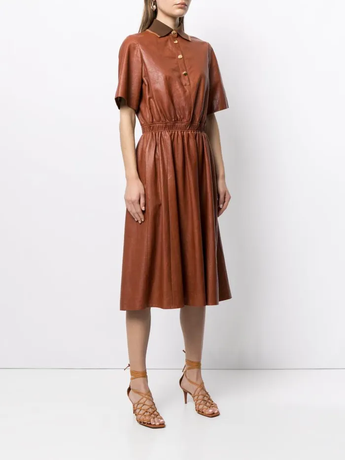 Adam Lippes Dresses and Jumpsuits Polo Dress In Leather Cognac 8211 Women