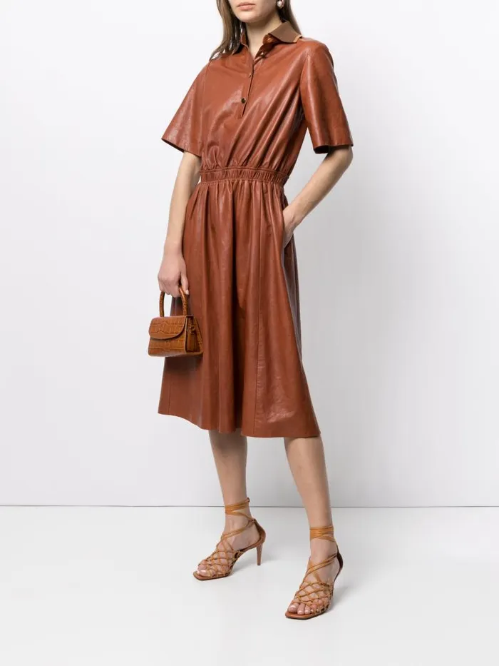 Adam Lippes Dresses and Jumpsuits Polo Dress In Leather Cognac 8211 Women