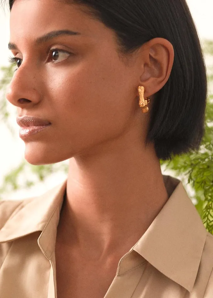 Adam Lippes Earrings Bamboo Link Earring Gold 8211 Women