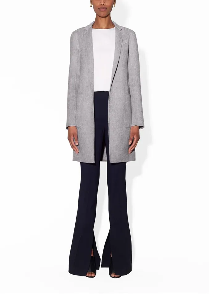 Adam Lippes Jackets and Coats Car Coat In Zibelline Cashmere Heather Grey 8211 Women