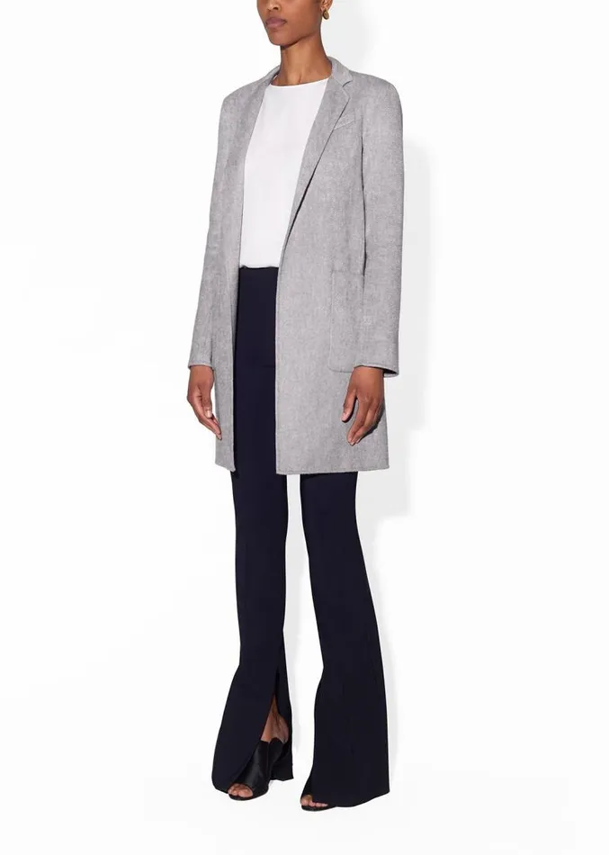 Adam Lippes Jackets and Coats Car Coat In Zibelline Cashmere Heather Grey 8211 Women