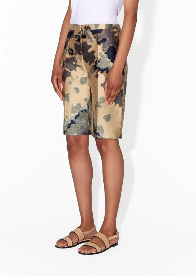 Adam Lippes Pants Bermuda Short In Jacquard Gold Multi 8211 Women