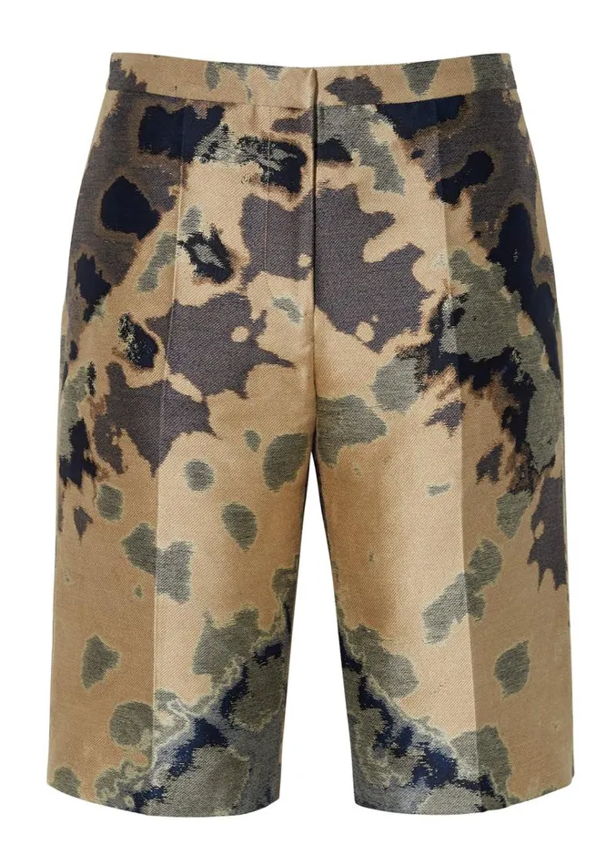 Adam Lippes Pants Bermuda Short In Jacquard Gold Multi 8211 Women