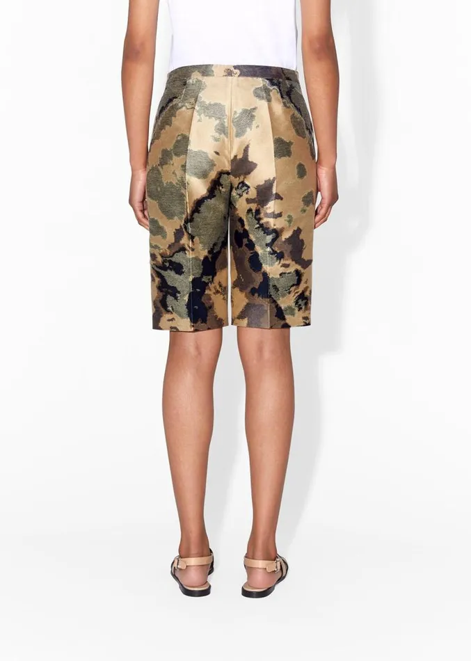 Adam Lippes Pants Bermuda Short In Jacquard Gold Multi 8211 Women