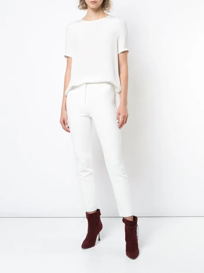 Adam Lippes Pants Cigarette Pant In Stretch Cady Ivory 8211 Women