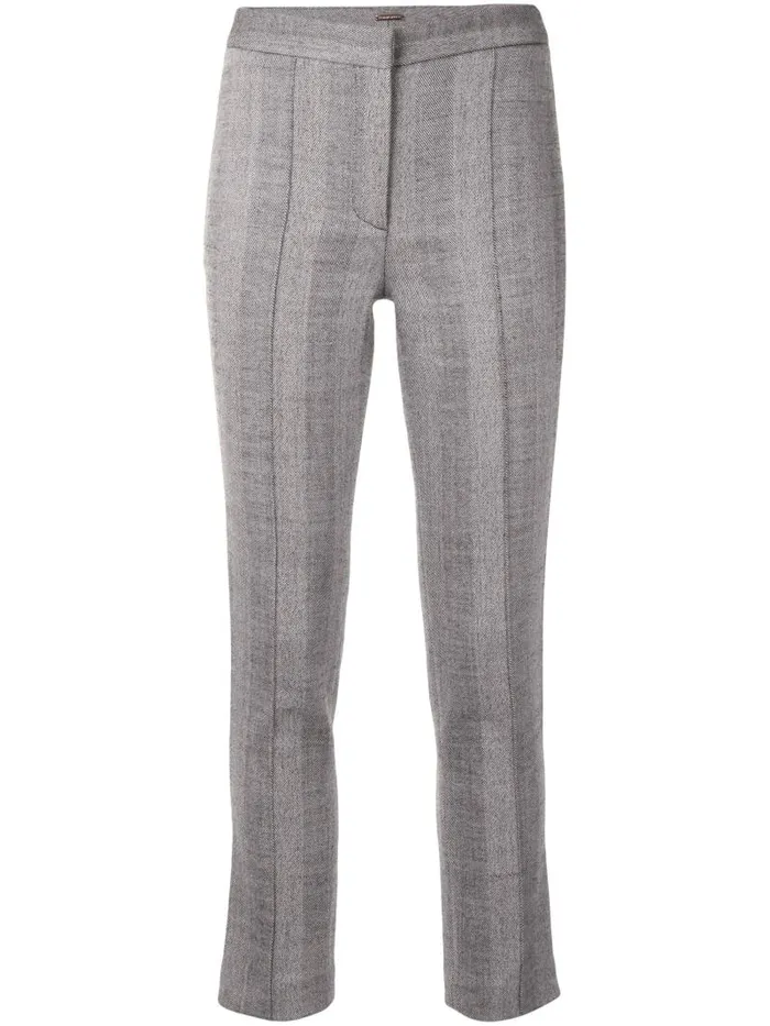 Adam Lippes Pants Cigarette Pant In Super Fine Herringbone Wool Black Herringbone 8211 Women
