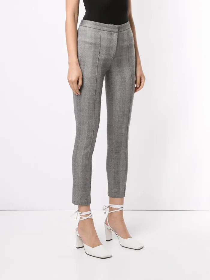 Adam Lippes Pants Cigarette Pant In Super Fine Herringbone Wool Black Herringbone 8211 Women