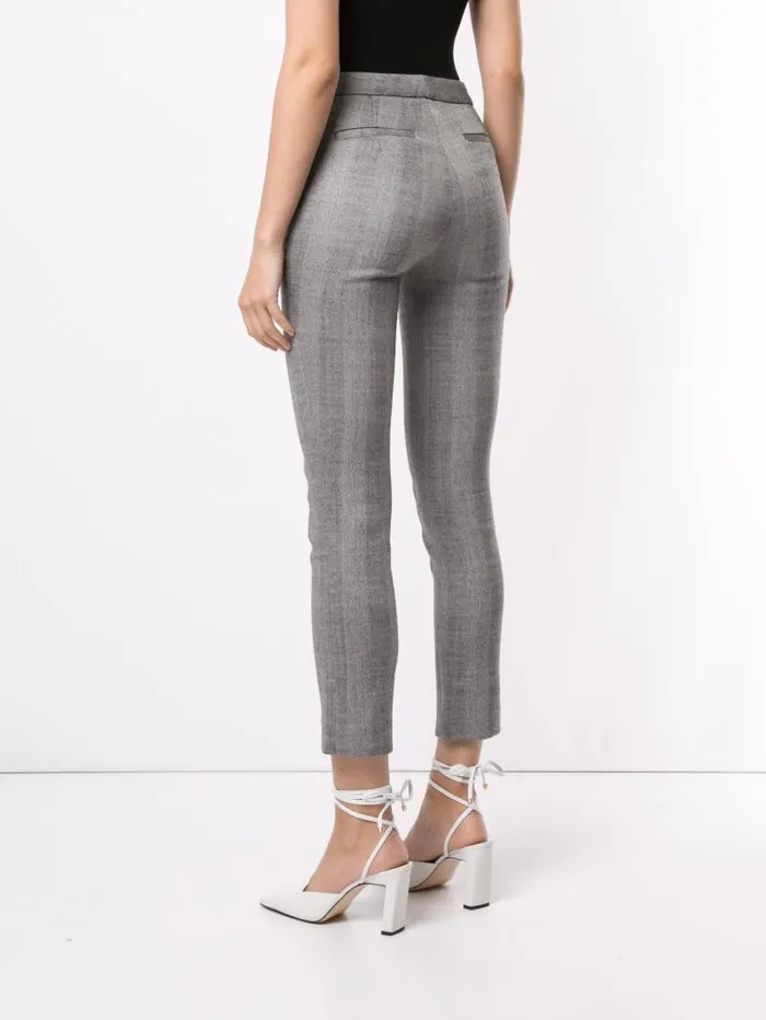 Adam Lippes Pants Cigarette Pant In Super Fine Herringbone Wool Black Herringbone 8211 Women