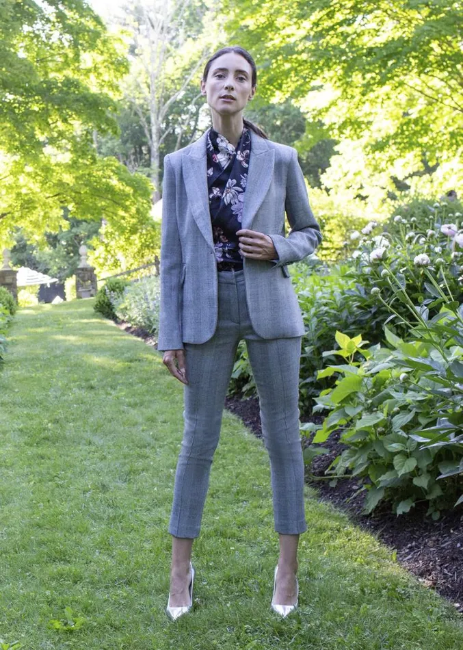 Adam Lippes Pants Cigarette Pant In Super Fine Herringbone Wool Black Herringbone 8211 Women