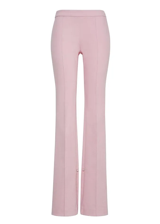 Adam Lippes Pants Flare Pant With Slit In Washed Denim Pink 8211 Women