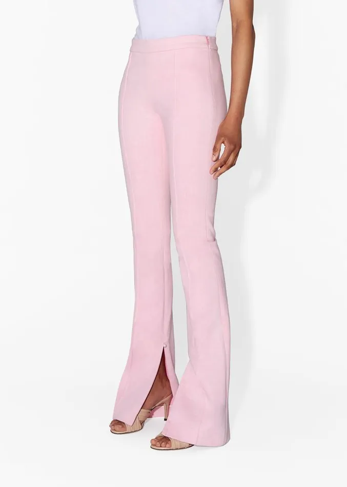 Adam Lippes Pants Flare Pant With Slit In Washed Denim Pink 8211 Women