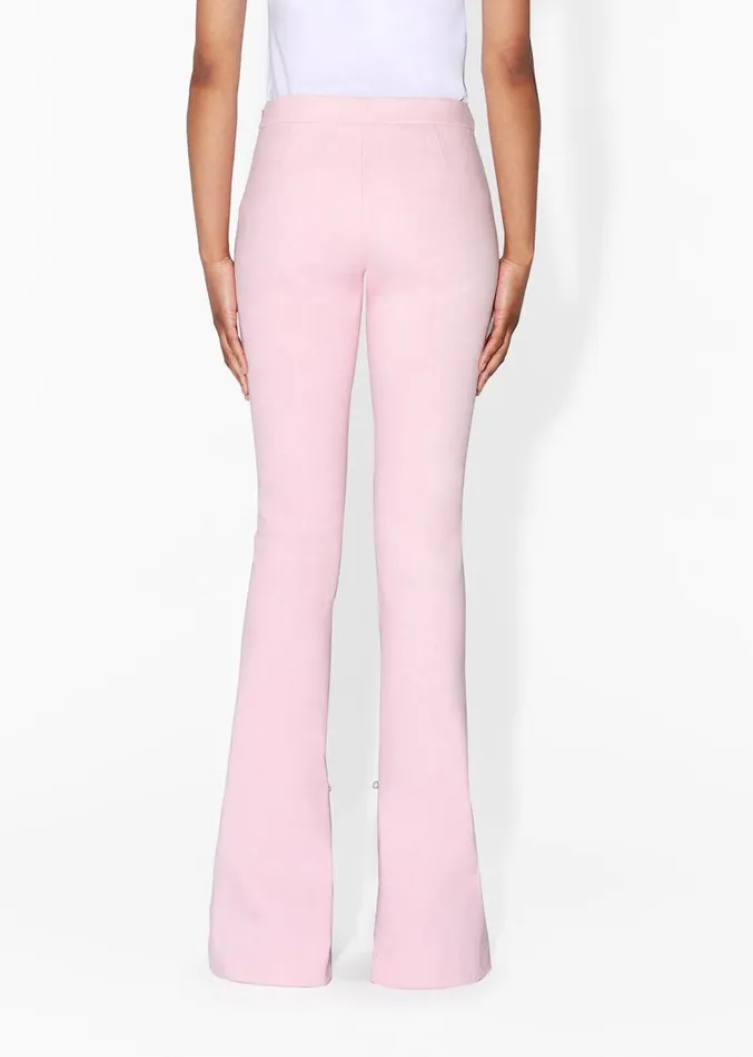Adam Lippes Pants Flare Pant With Slit In Washed Denim Pink 8211 Women