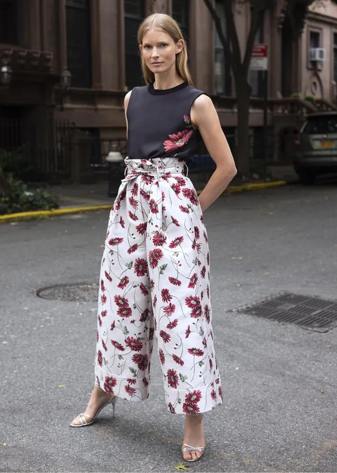Adam Lippes Pants TieWaist WideLeg Pant In Jacquard White Daisy 8211 Women
