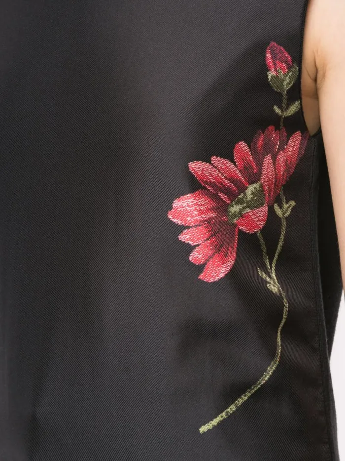 Adam Lippes Sweaters Printed Silk Front Shell In Merino Wool Black 8211 Women