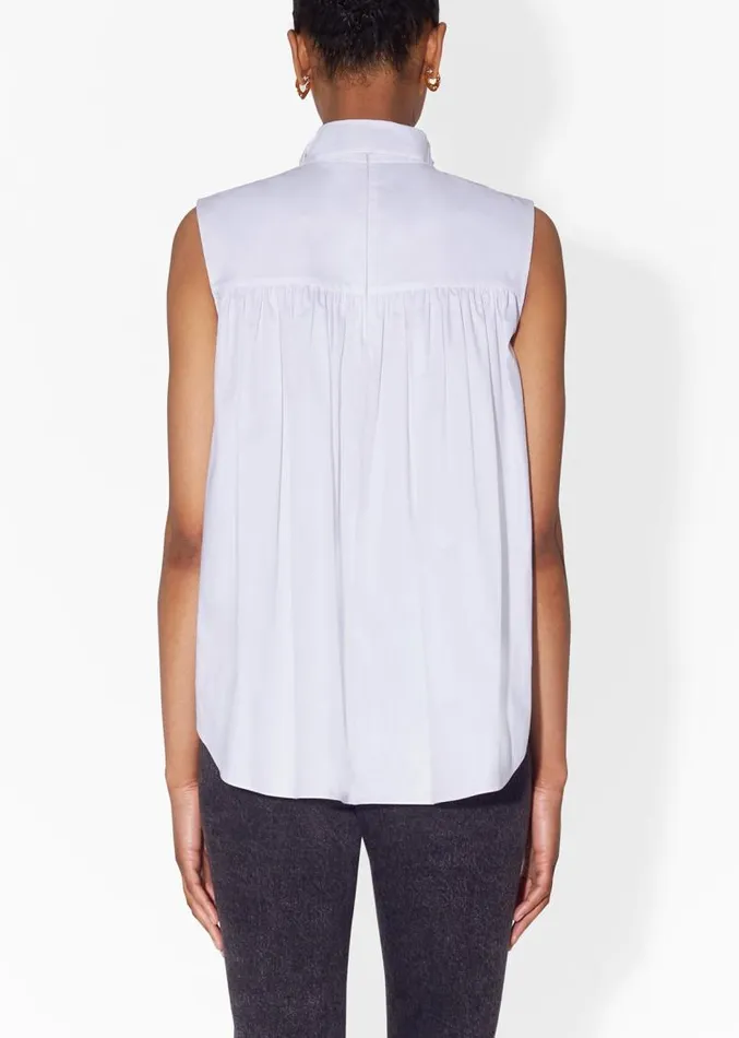 Adam Lippes Tops Bow Top In Cotton Poplin White 8211 Women