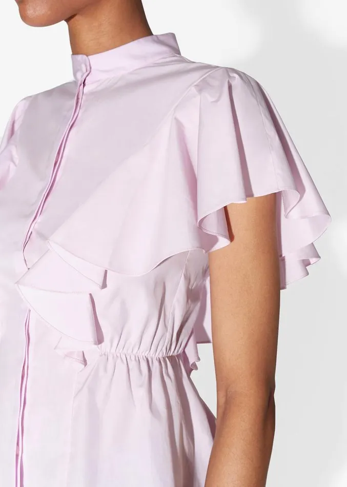 Adam Lippes Tops Ruffle Shell In Cotton Poplin Blush 8211 Women