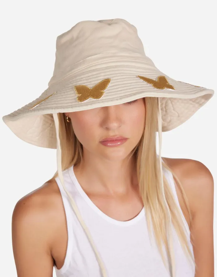 Adina Gold Butterfly Patches Natural Women039s Lauren Moshi Hats