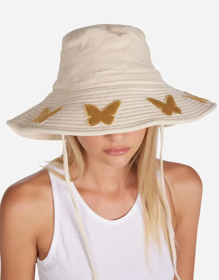 Adina Gold Butterfly Patches Natural Women039s Lauren Moshi Hats
