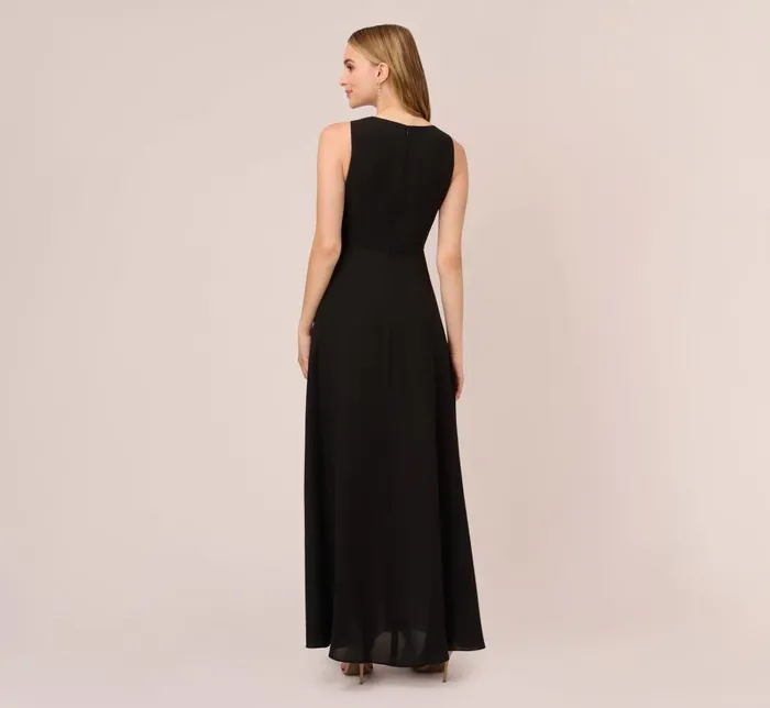 Adrianna Papell Day Dresses Colorblock Jumpsuit With Skirt Overlay In Black Ivory 8211 Women