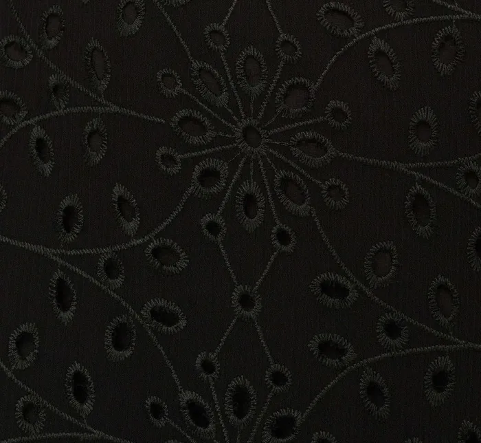 Adrianna Papell Day Dresses Eyelet Faux Wrap Midi Dress With Ruffle Details In Black 8211 Women