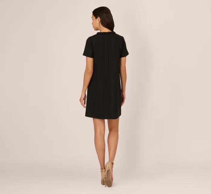 Adrianna Papell Day Dresses Tweed Sheath Dress With Short Sleeves In Black 8211 Women