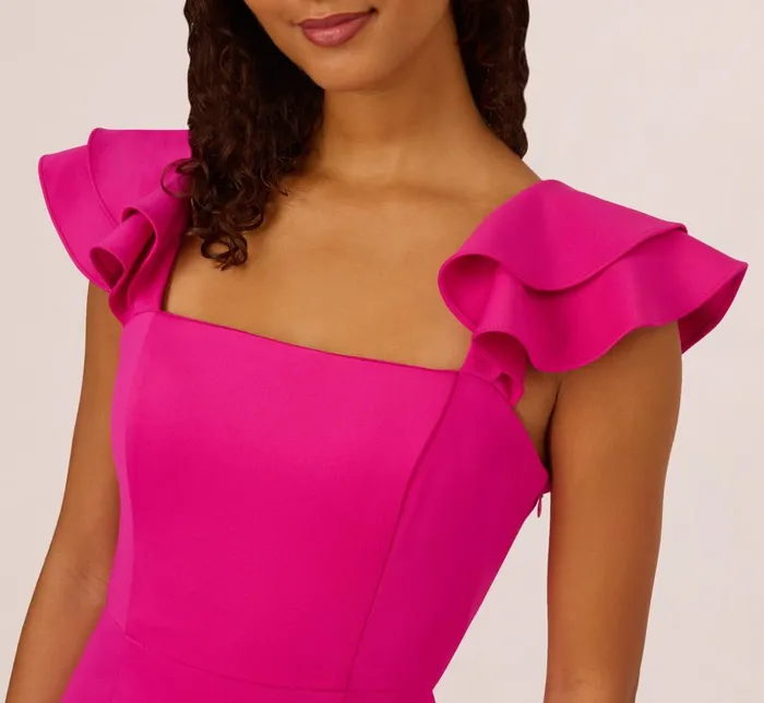 Adrianna Papell Formal Dresses Flutter Sleeve Mermaid Gown In Fuchsia 8211 Women