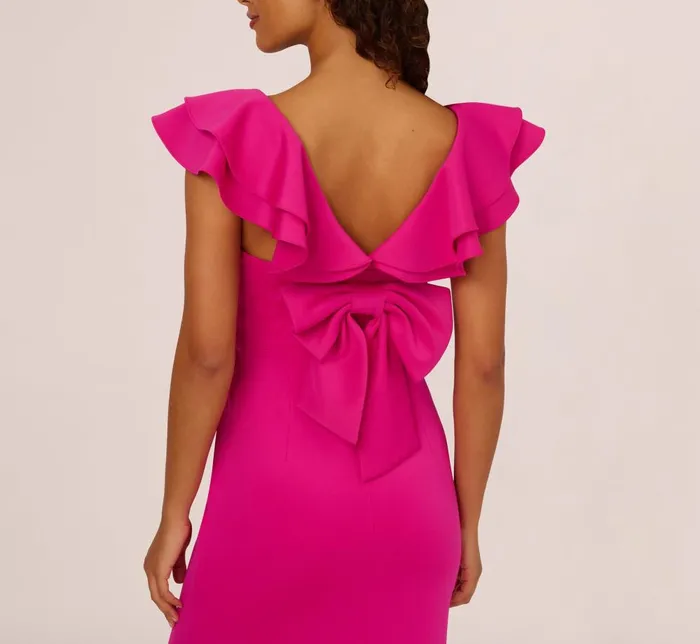 Adrianna Papell Formal Dresses Flutter Sleeve Mermaid Gown In Fuchsia 8211 Women