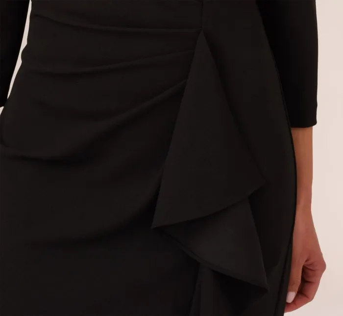 Adrianna Papell Formal Dresses Off The Shoulder Cascading Ruffle Gown In Black 8211 Women