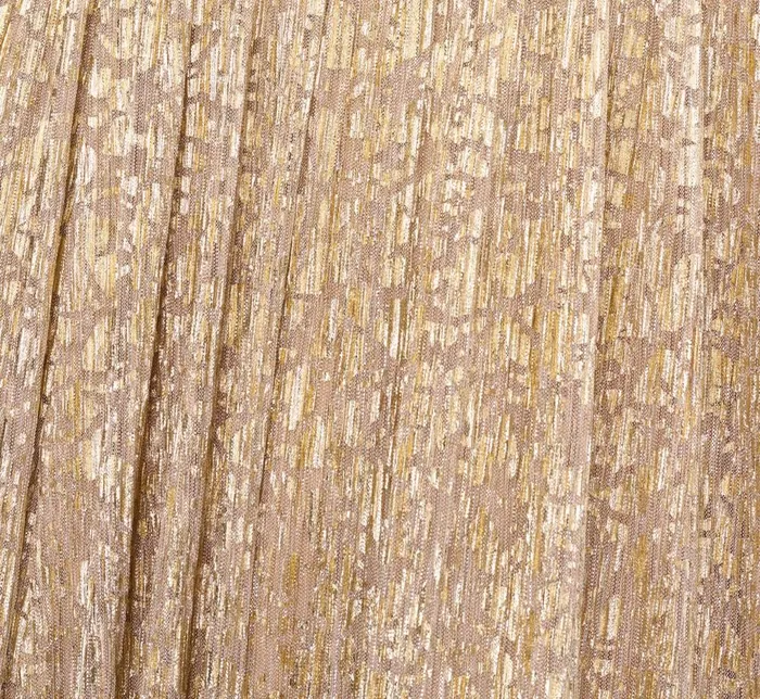Adrianna Papell Formal Dresses Off The Shoulder Metallic Foiled Metallic Pleated Mesh Long ALine Ball Gown In Gold 8211 Women
